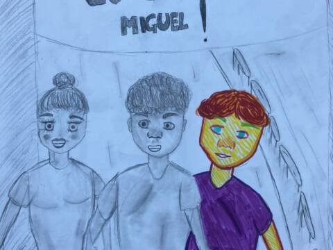 Un disegno de La Corsa di Miguel fatta da bambini
